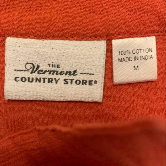 The Vermont Country Store Embroidered Crinkle Cotton Tiered Dress - Picture 6 of 6